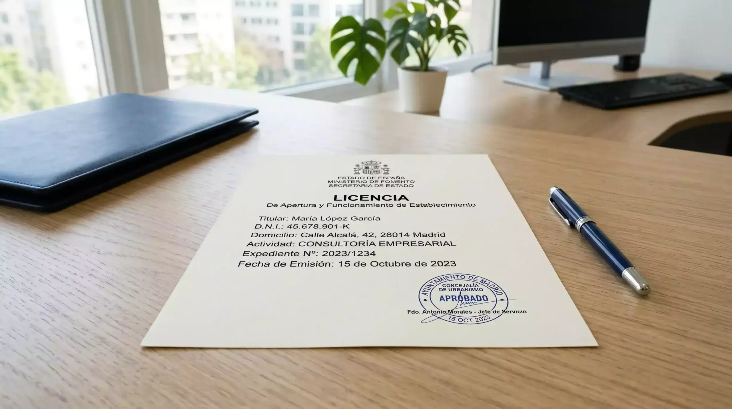 Documento oficial con sello de la DGOJ sobre escritorio