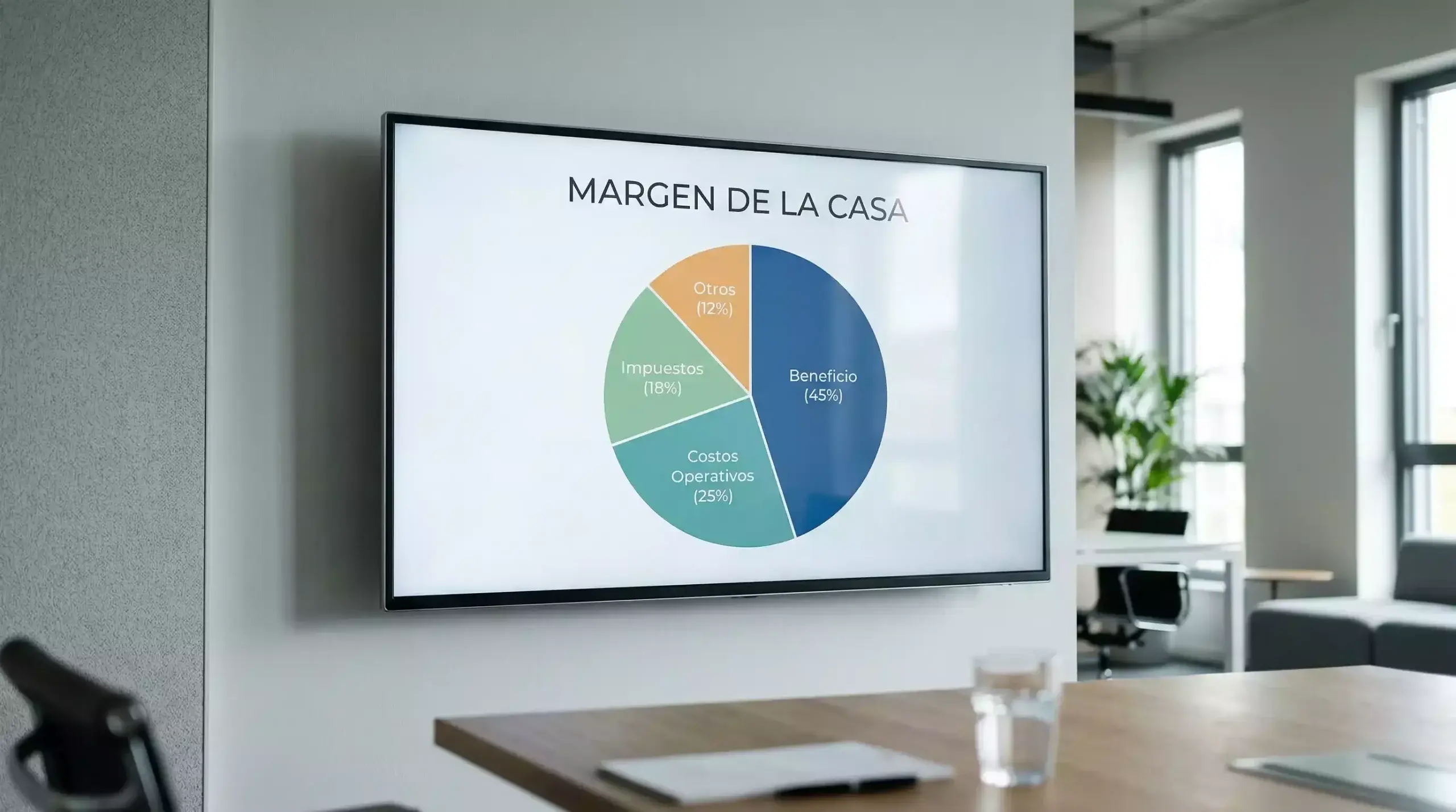 Gráfico circular mostrando porcentaje de margen en apuestas
